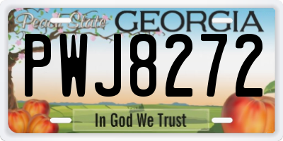 GA license plate PWJ8272