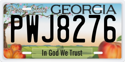 GA license plate PWJ8276