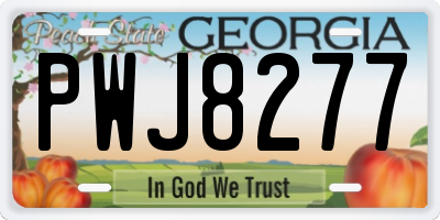 GA license plate PWJ8277