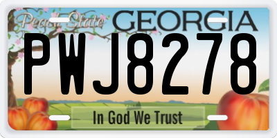 GA license plate PWJ8278