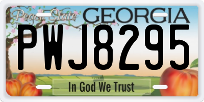 GA license plate PWJ8295