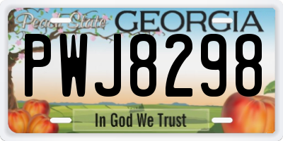GA license plate PWJ8298