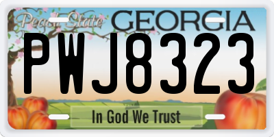 GA license plate PWJ8323