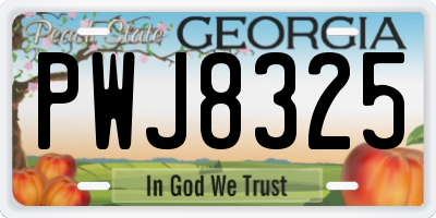 GA license plate PWJ8325