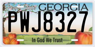 GA license plate PWJ8327