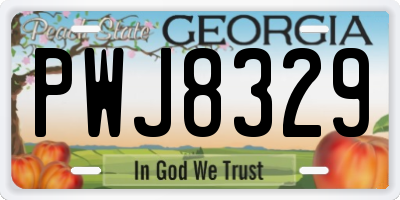 GA license plate PWJ8329