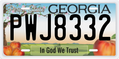 GA license plate PWJ8332