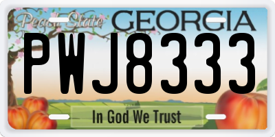 GA license plate PWJ8333
