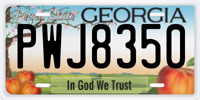 GA license plate PWJ8350