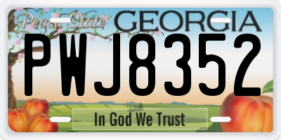GA license plate PWJ8352