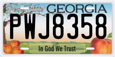 GA license plate PWJ8358