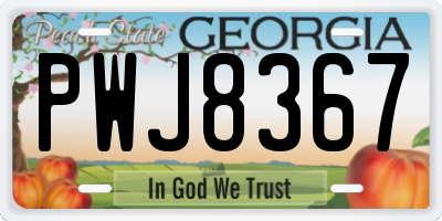 GA license plate PWJ8367