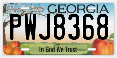 GA license plate PWJ8368