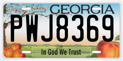 GA license plate PWJ8369