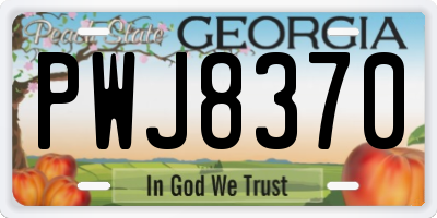 GA license plate PWJ8370