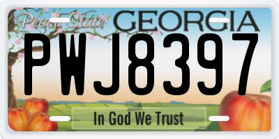 GA license plate PWJ8397