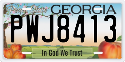GA license plate PWJ8413