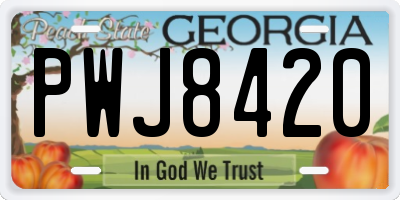 GA license plate PWJ8420