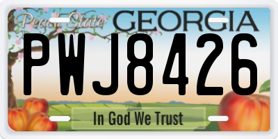 GA license plate PWJ8426