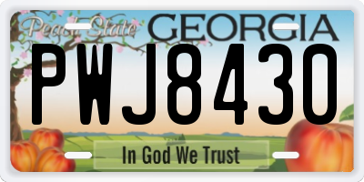 GA license plate PWJ8430