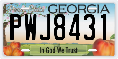 GA license plate PWJ8431