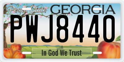 GA license plate PWJ8440
