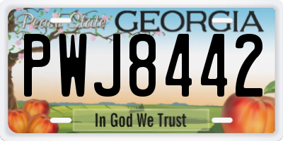 GA license plate PWJ8442