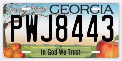 GA license plate PWJ8443