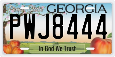 GA license plate PWJ8444