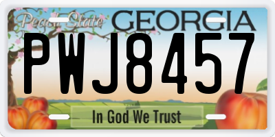 GA license plate PWJ8457