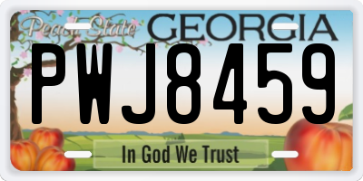 GA license plate PWJ8459