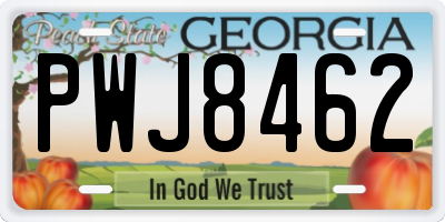 GA license plate PWJ8462