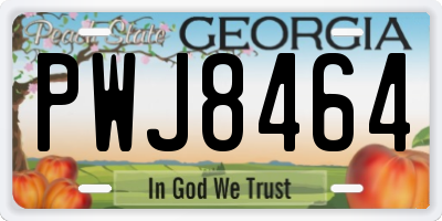 GA license plate PWJ8464