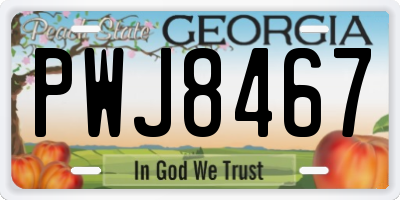GA license plate PWJ8467