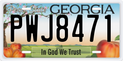 GA license plate PWJ8471