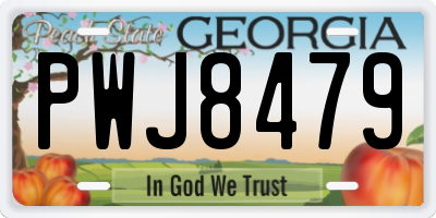 GA license plate PWJ8479