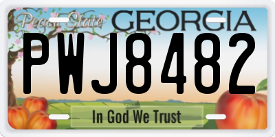 GA license plate PWJ8482