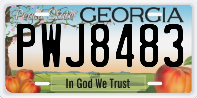 GA license plate PWJ8483