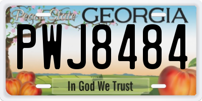 GA license plate PWJ8484