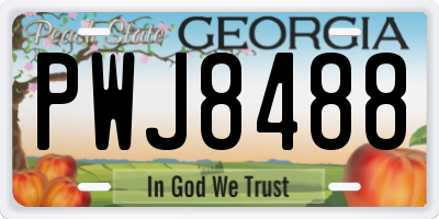 GA license plate PWJ8488