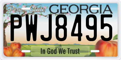 GA license plate PWJ8495