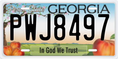 GA license plate PWJ8497