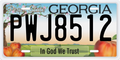 GA license plate PWJ8512