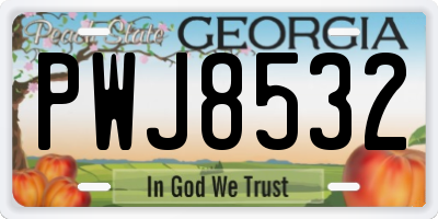 GA license plate PWJ8532