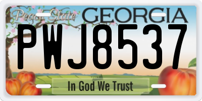 GA license plate PWJ8537