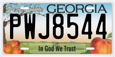 GA license plate PWJ8544