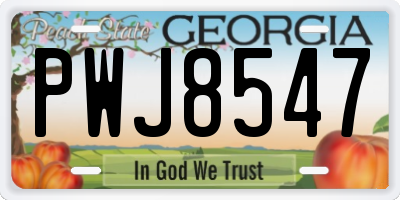 GA license plate PWJ8547