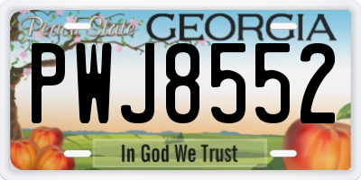 GA license plate PWJ8552