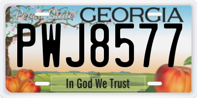 GA license plate PWJ8577