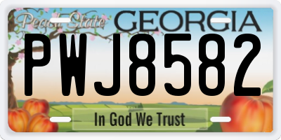 GA license plate PWJ8582